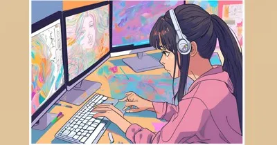 イメージ画像：PCでデザインをしている女性