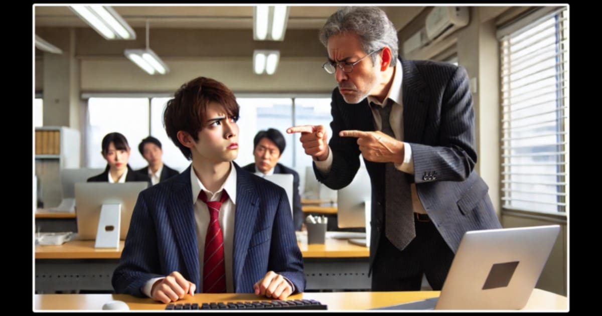 イメージ画像：理不尽上司にキレそうな若者
